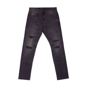 R13 Washed Black Cotton Blend Distressed Jeans size 32
